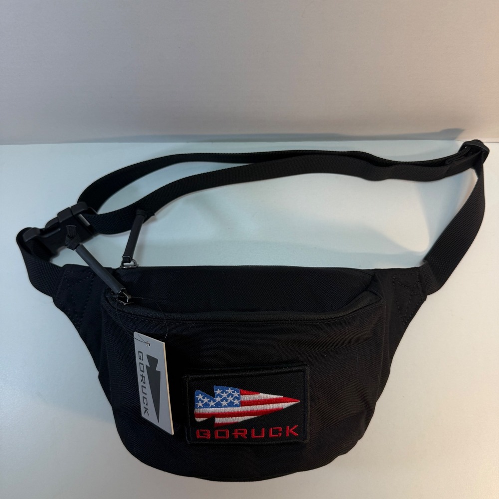 GORUCK Tactical Fanny Pack Small Black TFPS-01 Cordura Waist Bag USA Flag New
